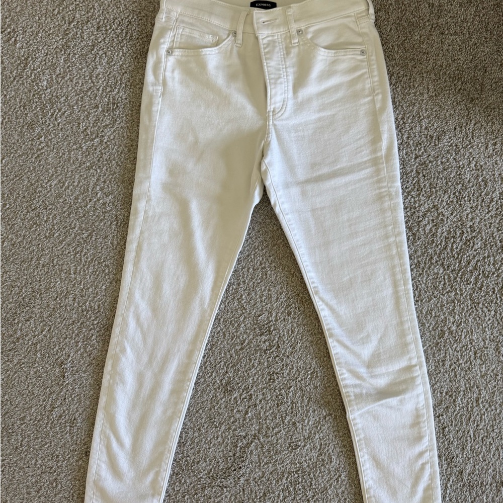 Express White Skinny Jeans Mid Rise Size: 2R